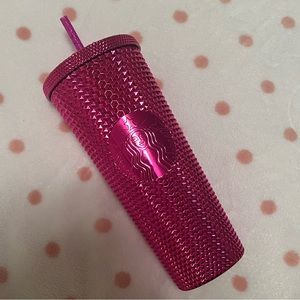 20 oz Venti Starbucks Holiday 2022 Bling Tumbler | Pink Sangria